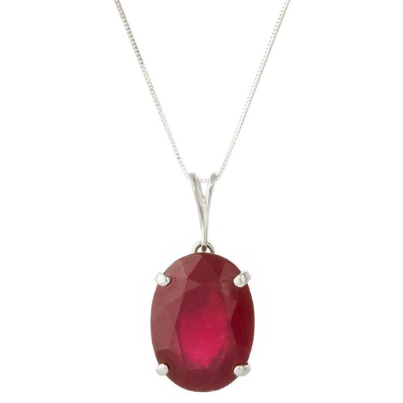 14K. SOLID GOLD NECKLACE WITH NATURAL OVAL RUBY - Picture 2 of 9